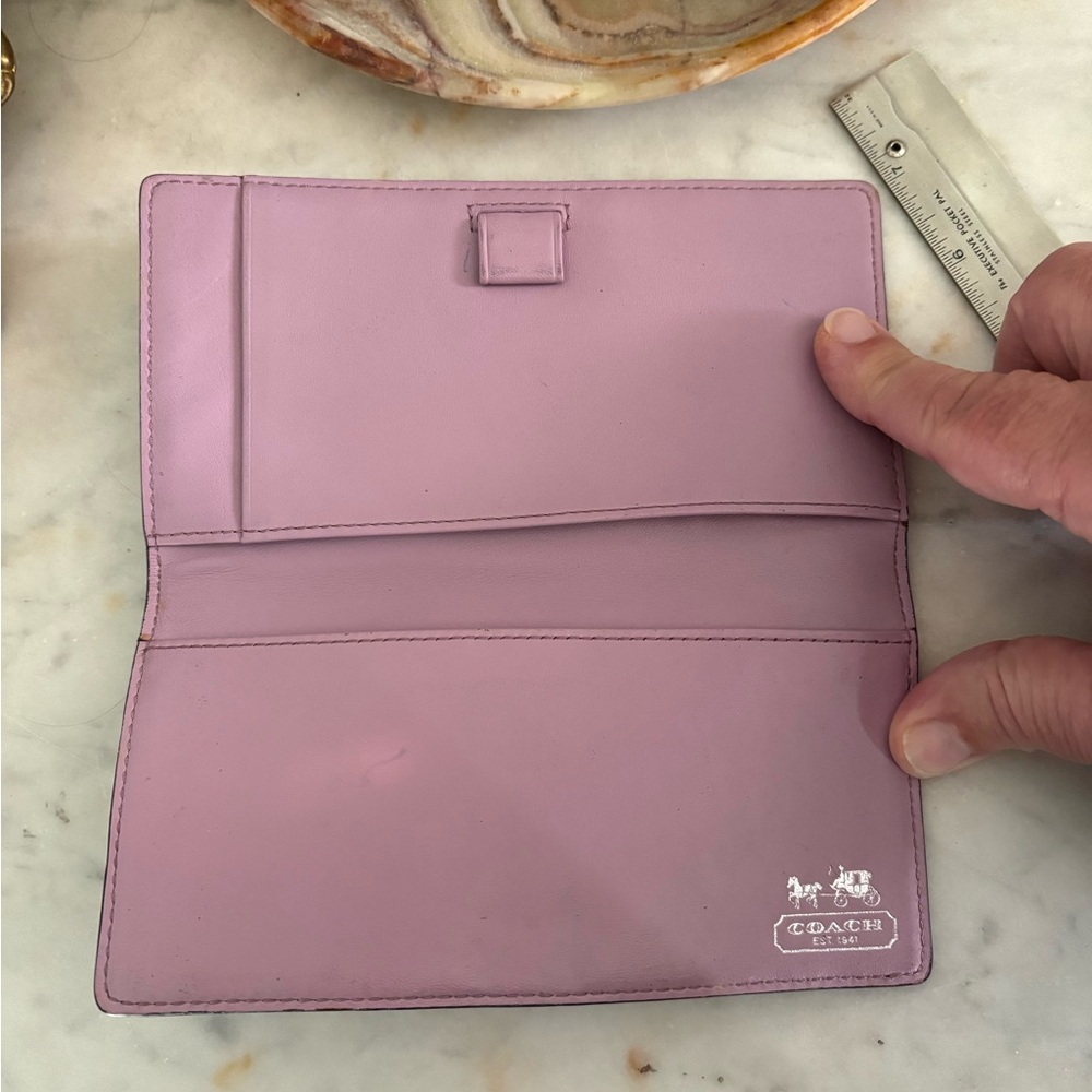 Coach Black, Gray & Lavender Checkbook Cover - Picture 3 of 6